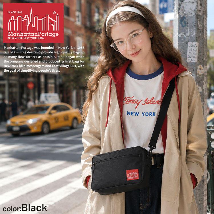 マンハッタンポーテージ ショルダーバッグ Manhattan Portage ジョガーバッグ メンズ レディース 斜め掛け 撥水 コーデュラ A5 軽量 横型 おしゃれ シンプル 黒 ブラック ショルダーバック ミニショルダー 斜めがけ バッグインバッグ カジュアル 大人 ブランド MP1404L