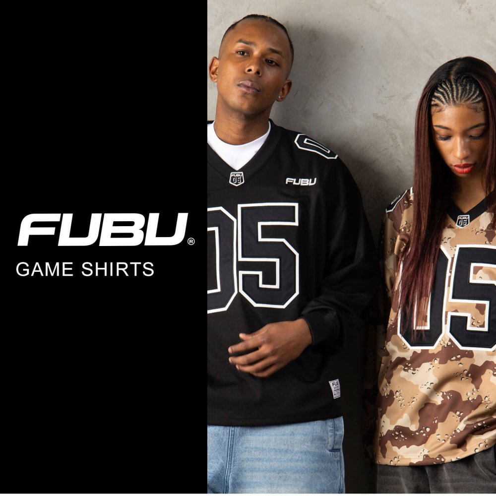 FUBU フブ ゲームシャツ メンズ レディース fam-62713 フットボールシャツ 長袖 Vネック ナンバリング 迷彩 チョコチップ カモフラ ロンT オーバーサイズ ストリート ヒップホップ ダンス カジュアル M L XL XXL 2026FW Karlas