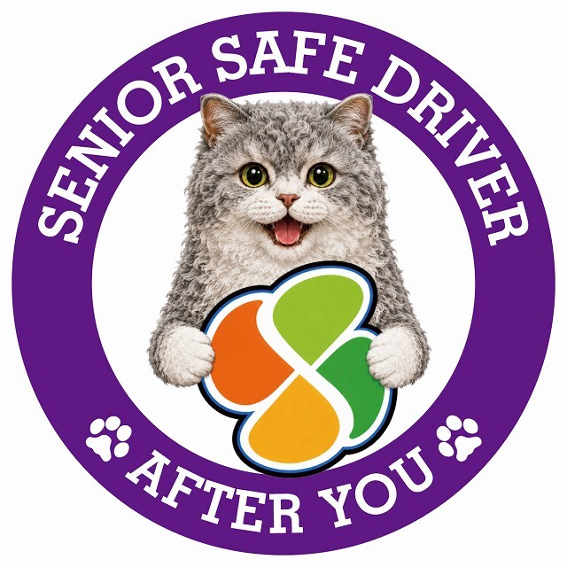 カーサイン 高齢者マーク SENIOR SAFE DRIVER セルカークレックス ステッカー シール 直径13cm 肉球 日本製 車