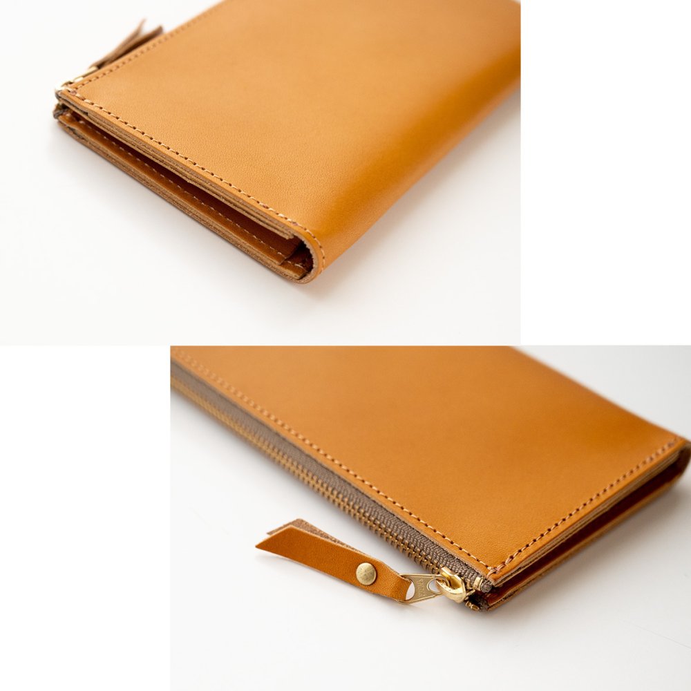 スマートキーinL字ファスナーロングウォレット 【 栃木レザー Sジーンズ 】 本革 財布 極薄 スリム 送料無料