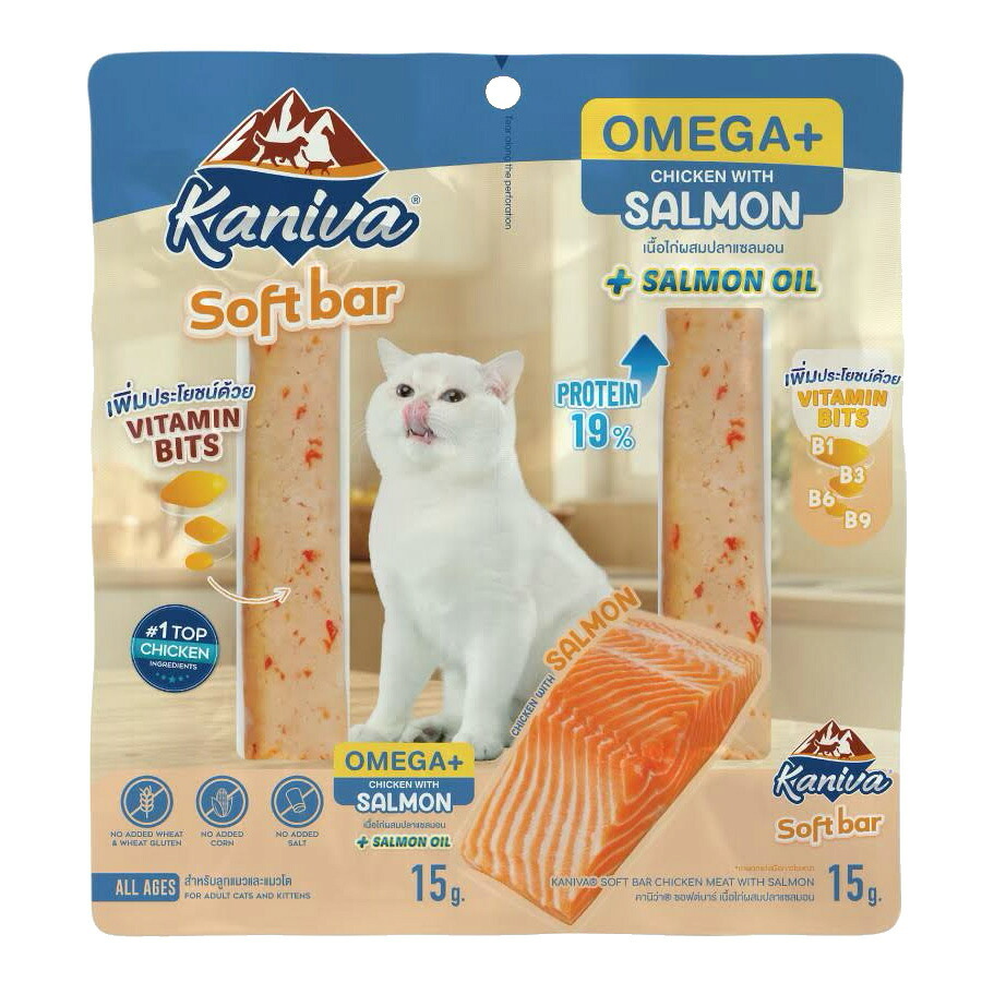 Kaniva カニワ ソフトバー 猫用おやつ サーモン 15g×2Pcs