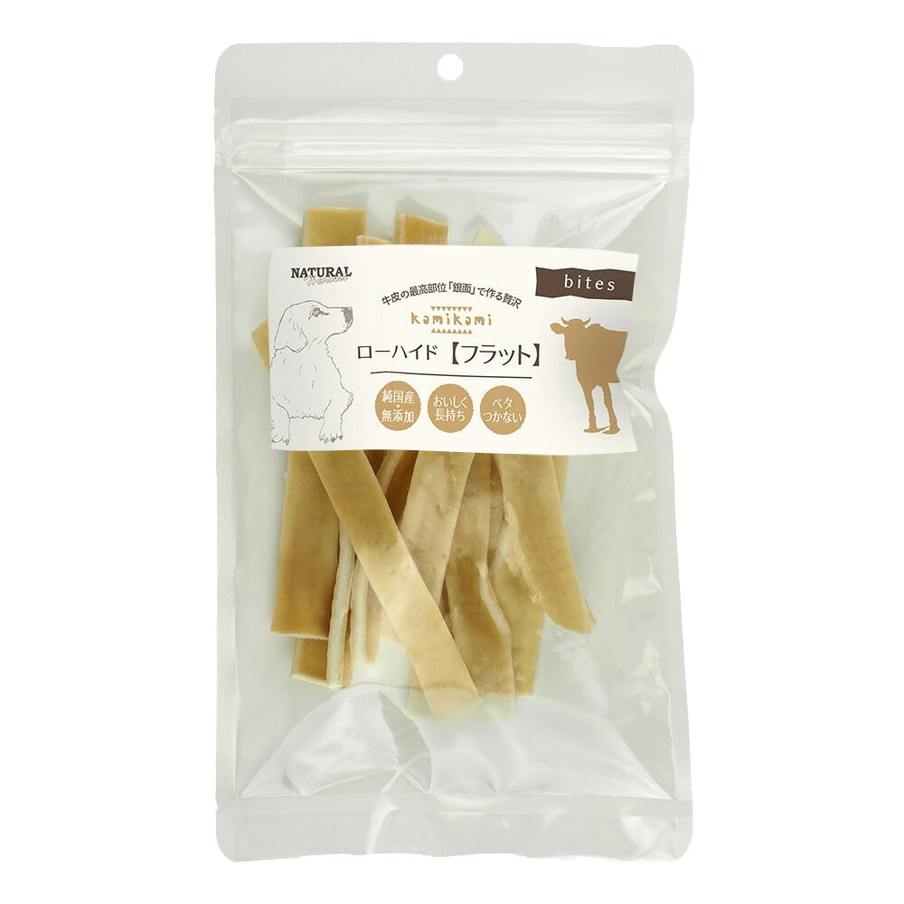 ナチュラルハーベスト NaturalHarvest かみかみローハイド フラット 国産 犬用おやつ 10本