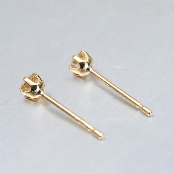 K18 ゴールド ピアス ダイヤモンドピアス 計0.1ct 一粒ダイヤ 18金 18K 片耳(1個)購入可 6本爪 スタッドピアス セカンドピアス シンプル 華奢 上品 ステラ 彼女 妻 女性 レディース 誕生日 プレゼント ハロウィン 【品番：RME-TAC10PDK】