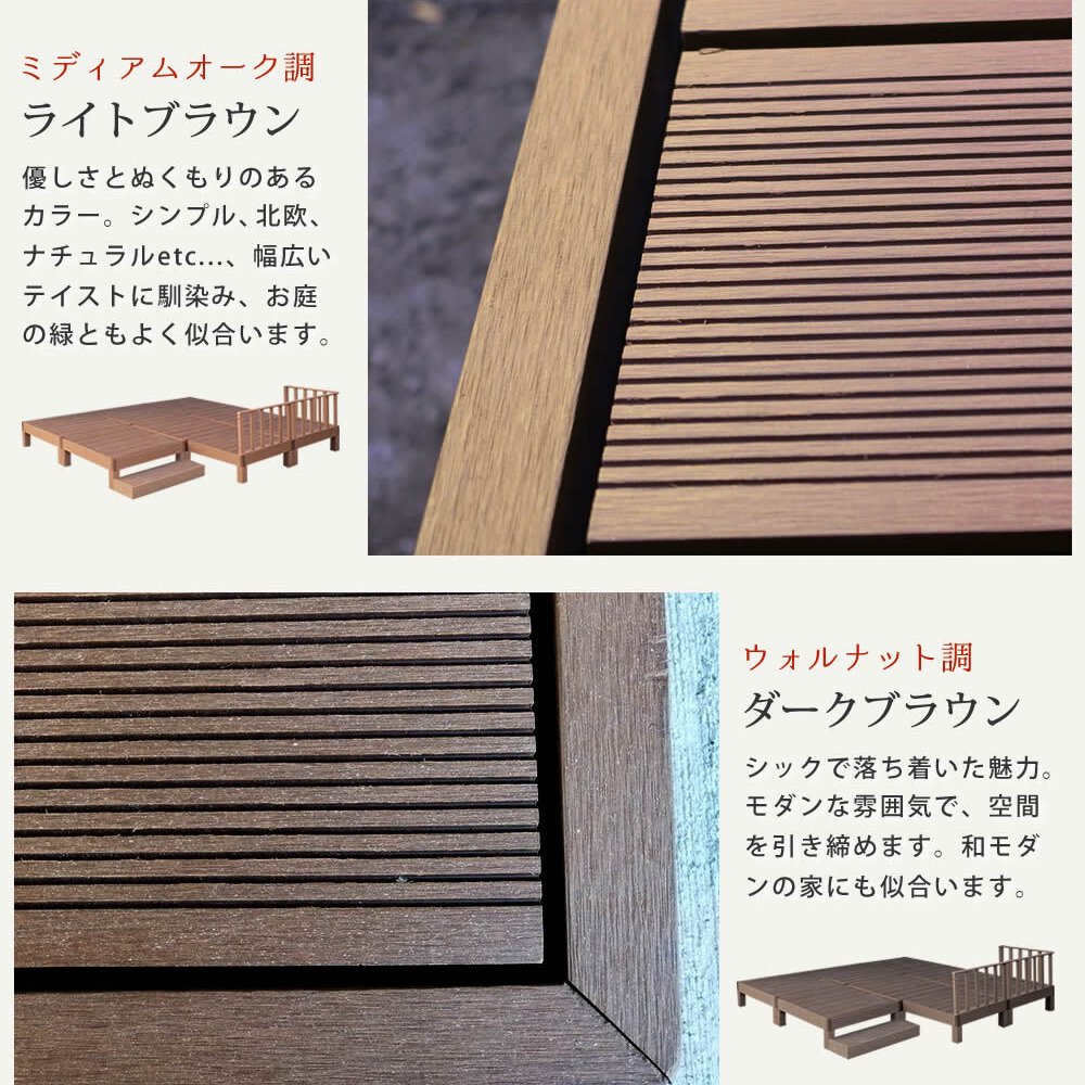 フェンス 人工木ウッドデッキ ecofeel エコフィール 8台 ステップ・フェンスセット PWDE-8P-SFSET 樹脂製 縁台 縁側 DIY キット テラス ウッドパネル 腐らない 屋外 新築 外構 ベランダ 本格的 おしゃれ 簡単組立 ガーデン