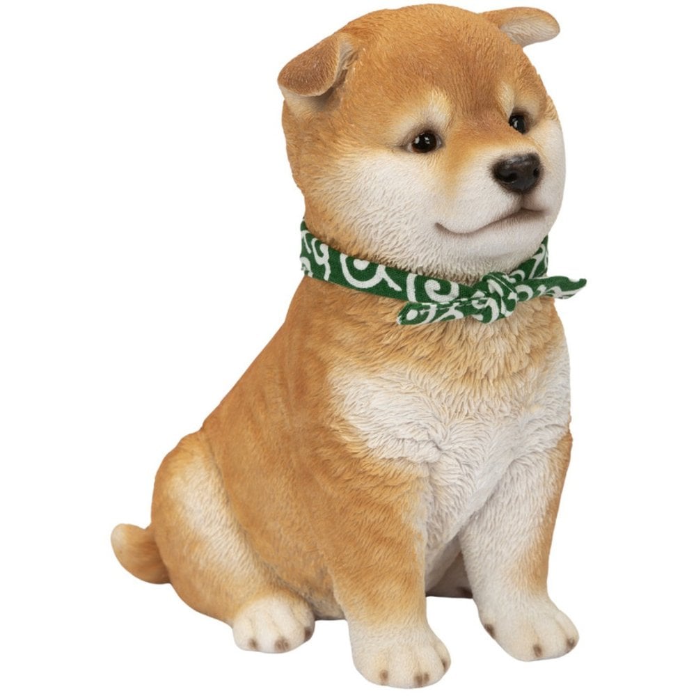 置物 woobia ウービア 豆柴 柴犬 お座り豆柴犬 中 唐草スカーフ 高さ19.5cm リアル 本物そっくり イギリス生まれ 職人手彩色 縁起物 戌年 玄関 インテリア 新築祝い 引っ越し祝い 開店祝い 出産祝い 誕生日 お祝い ギフト プレゼント 犬好き