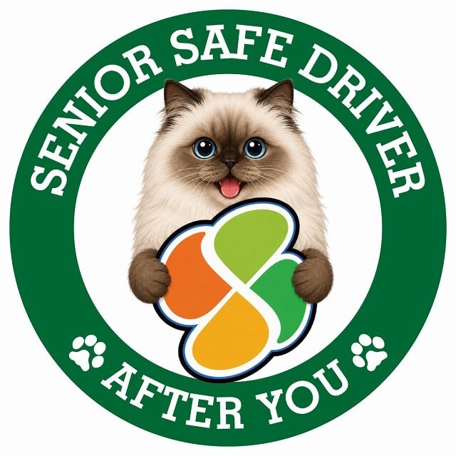 カーサイン 高齢者マーク SENIOR SAFE DRIVER ヒマラヤン ステッカー シール 直径13cm 肉球 日本製 車