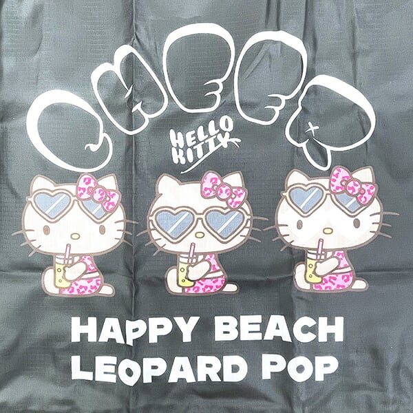 サンリオ 日焼けキティ エコバッグ ブラック/レオパード Sanrio