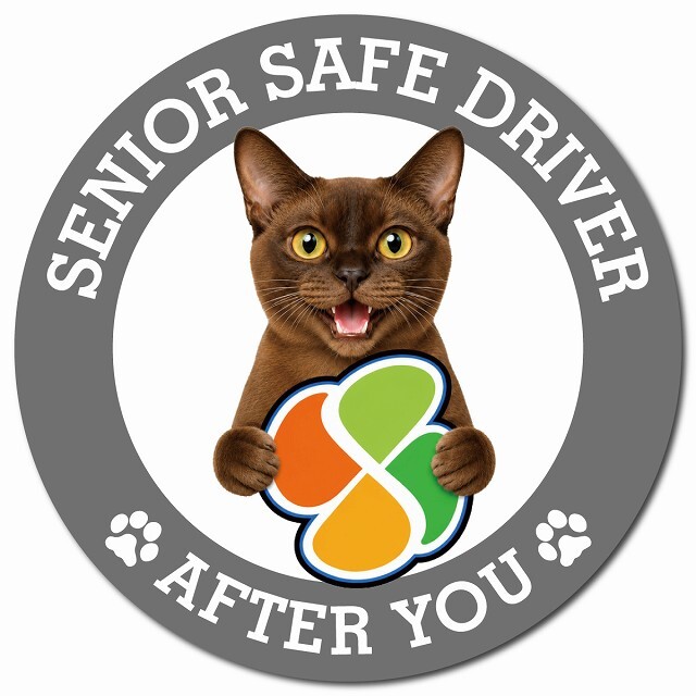 カーサイン 高齢者マーク SENIOR SAFE DRIVER バーミーズ マグネット 強力 直径13cm 肉球 日本製 車 ステッカー