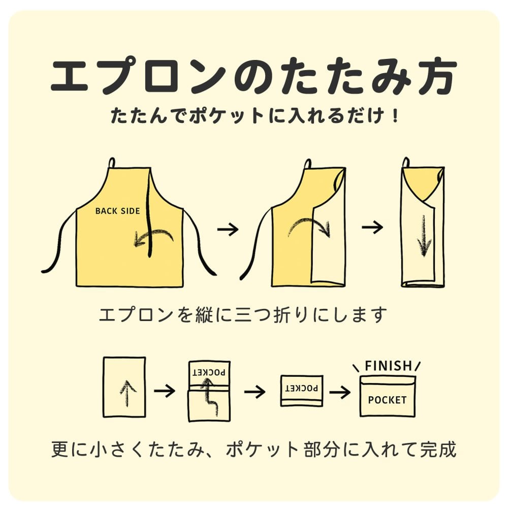 エプロン レディース メンズ テクノプライム パッカブルエプロン 畳める パッカブル かわいい アメリカ ヴィンテージ 家事 掃除 男性用 女性用 シンプル おもしろ プリント イラスト かっこいい ノーアイロン カジュアル 父の日 母の日