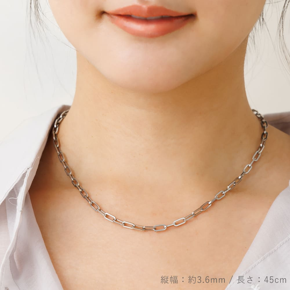 プラチナ 中空 ペーパークリップ  チェーン Pt850 日本製 40cm 45cm 50cm 55cm 60cm 国産 太さ 3.6mm 4.4mm SNY-1046 男性 女性 ネックレス チェーン ネックレスチェーン メンズ レディース チェーン だけ おすすめ プレゼント 人気 ブランド バースデー ギフト 記念日 プレゼント 秋アクセ 秋ジュエリー
