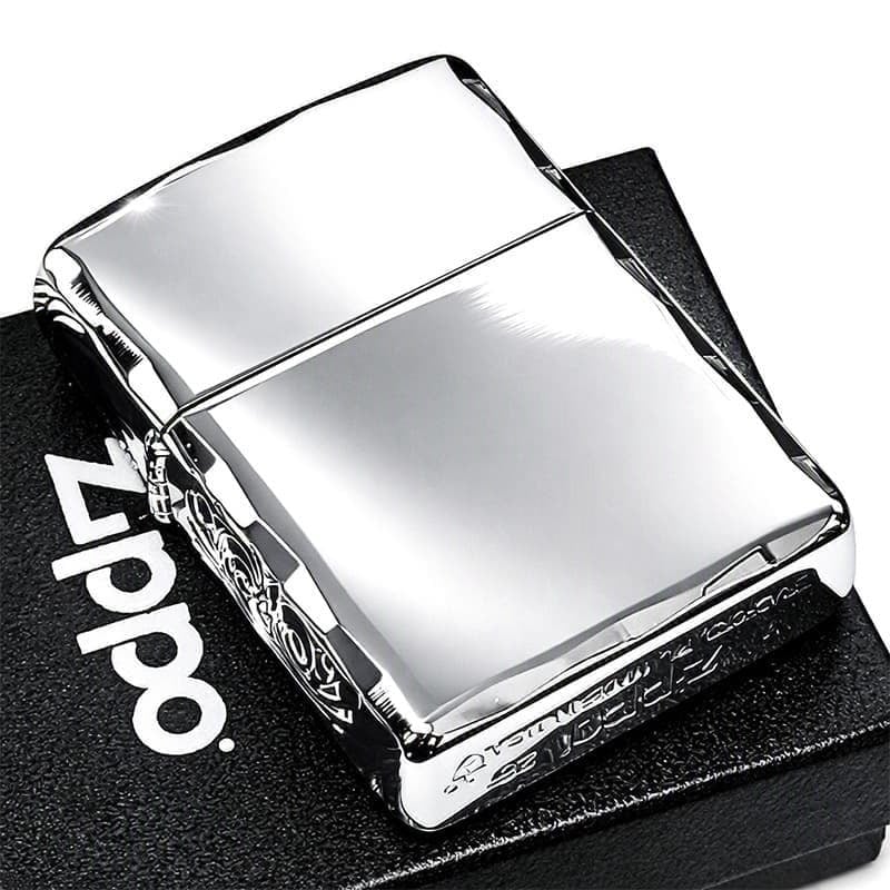 ZIPPO ライター アーマー ストリームエングレーブ 三面彫刻 ジッポ 鏡面仕上げ 両面加工 シャインレイカット ニッケルミラー アラベスク シルバー かっこいい 重厚 高級 おしゃれ メンズ ギフト プレゼント