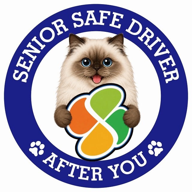 カーサイン 高齢者マーク SENIOR SAFE DRIVER ヒマラヤン ステッカー シール 直径13cm 肉球 日本製 車