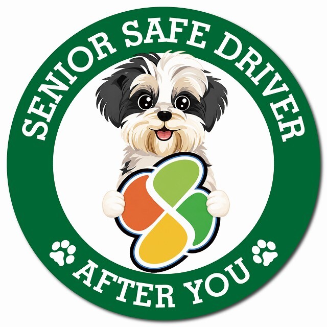 カーサイン 高齢者マーク SENIOR SAFE DRIVER マルックス マグネット 強力 直径13cm 肉球 日本製 車 ステッカー
