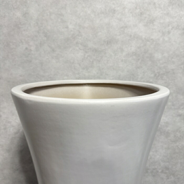 植木鉢 おしゃれ 大型 陶器 13号 受け皿付き セット KONTON コントン WYモダン マット釉 白 ホワイト L 直径40cm 底穴あり 室内 観葉植物 丸型 ラウンド 広口 モダン ナチュラル インテリア リビング オフィス 店舗 ホテル 半磁器 セラミック 焼き物 フロアポット WY-15MW13P
