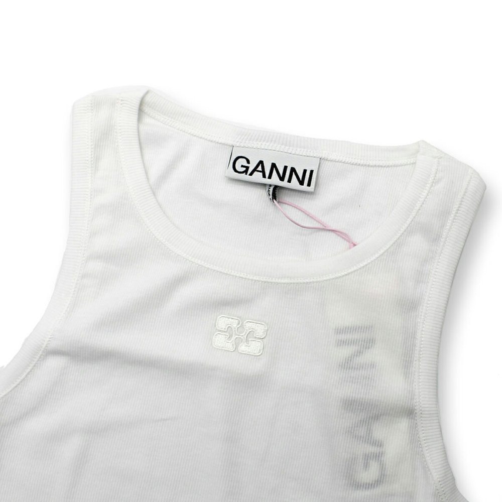ガニー GANNI トップス タンクトップ T3897-151 ウィメンズ レディース Bright White ホワイト 海外正規品