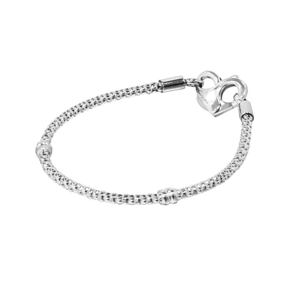 ボックス・ショッパー付 PANDORA(パンドラ) ★ Studded Chain Bracelet ★スタッズ チェーン ブレスレット ★ チャーム ブレスレット カスタマイズ アクセサリー シンプル 日常使い 誕生日 記念日 母の日 プレゼント ギフト
