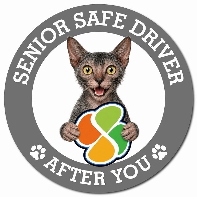 カーサイン 高齢者マーク SENIOR SAFE DRIVER ライコイ マグネット 強力 直径13cm 肉球 日本製 車 ステッカー