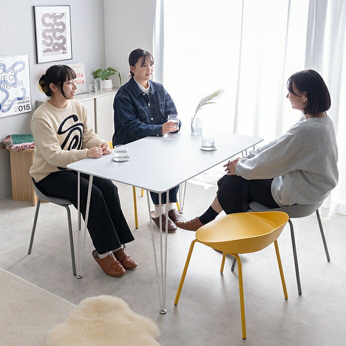 ダイニング家具 ダイニングセット ダイニングテーブルセット 4人用 4人掛け 5点セット ダイニングチェア 4脚セット 椅子 イス 食卓テーブル 長方形 角形 白脚 シルバー脚 かわいい ファミリー向け 家族 リビング