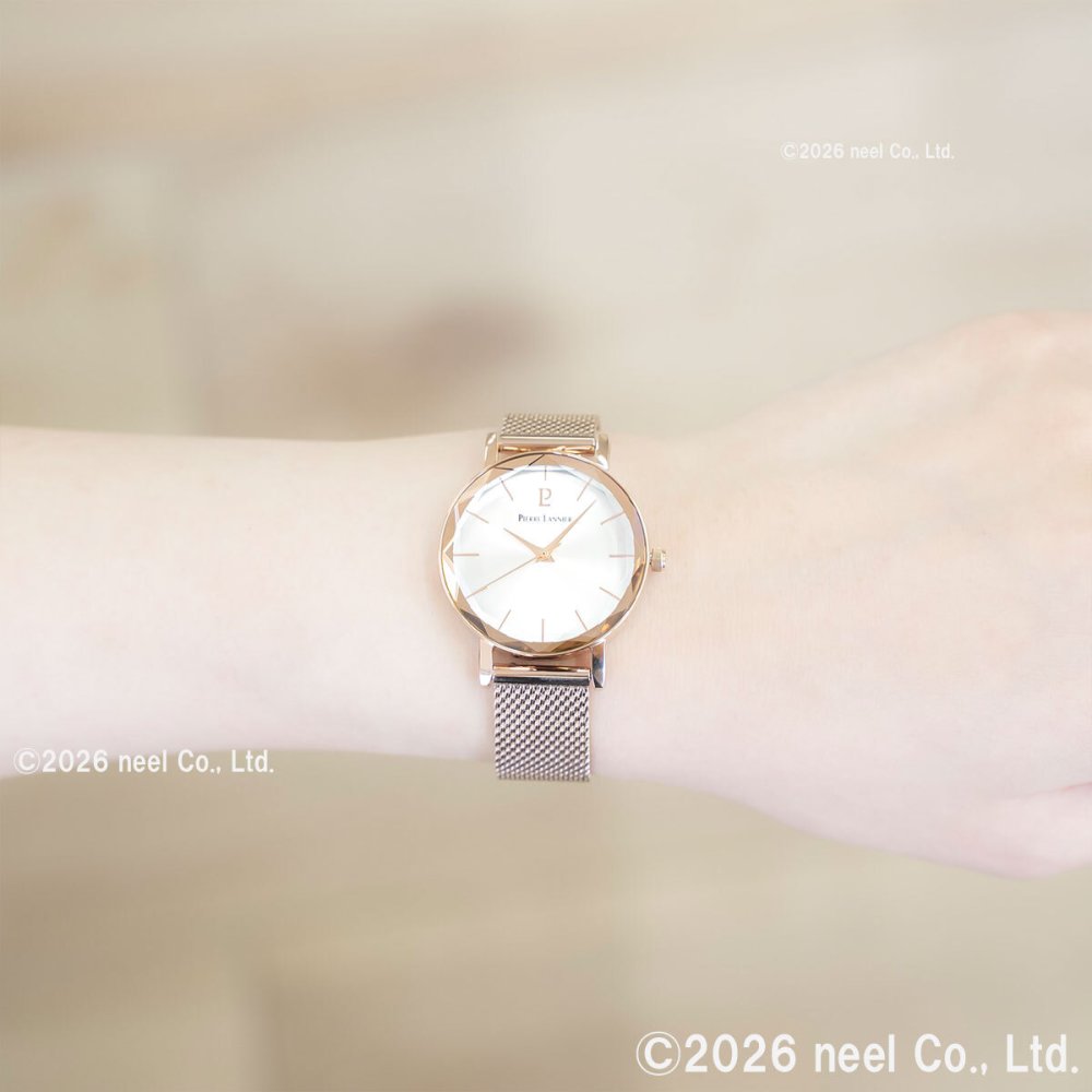 ピエールラニエ PIERRE LANNIER レディース 腕時計 クオーツ マルチプル MULTIPLES 30mm P499B929 ラウンド メッシュベルト ピンクゴールド