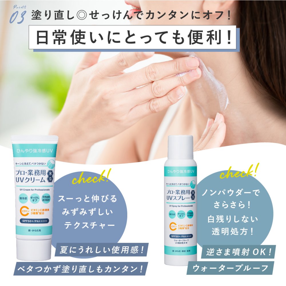 日焼け止めスプレー ヤーマン プロ・業務用 UVスプレー氷冷 90g 2本セット SPF50＋ PA＋＋＋＋ UV耐水性★★ 冷感 UVスプレー ひんやり ウォータープルーフ 頭皮 髪 全身 紫外線対策 UVケア 透明処方 逆さ噴射 石けんで落とせる 女性 母 誕生日 母の日 夏 プレゼント ギフト
