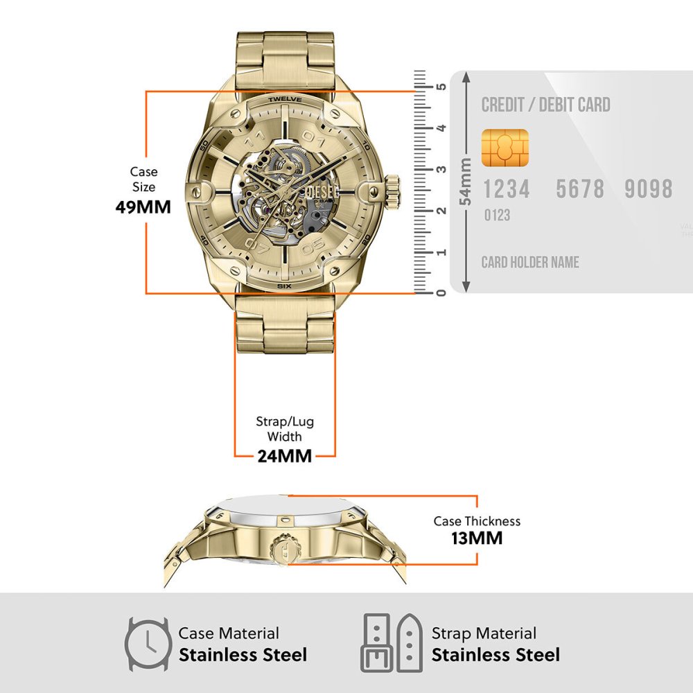 ディーゼル DIESEL 腕時計 メンズ SPIKED AUTOMATIC ステンレススチールウォッチ DZ4720 【2026 新作】