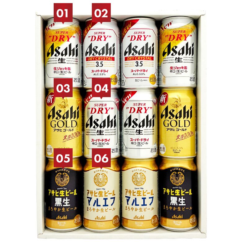 ビール アサヒ ビールギフト アサヒビール 飲み比べ 6種 12本 ビールセット  詰め合わせ 誕生日プレゼント お歳暮 お供え 出産 お祝い 内祝い お返し 送料無料対象外地域有【包装済】