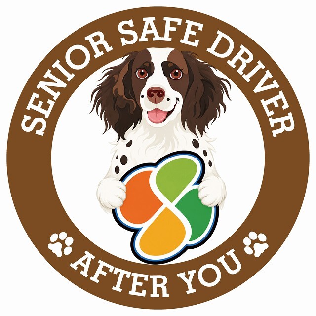 カーサイン 高齢者マーク SENIOR SAFE DRIVER スモールミュンスターレンダー ステッカー シール 直径13cm 肉球 日本製 車