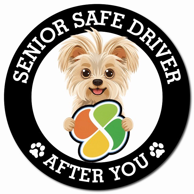 カーサイン 高齢者マーク SENIOR SAFE DRIVER ヨーチー マグネット 強力 直径13cm 肉球 日本製 車 ステッカー