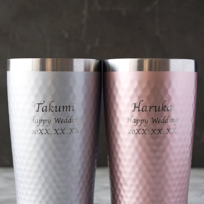 【 送料無料 】【 名入れ ダイアナ サーモ タンブラー ペア 370ml 】 名前入り 結婚祝い 友達 プレゼント おしゃれ 名入り グラス セット 人気 結婚記念日 両親 ギフト ビアタンブラー ステンレス 誕生日 記念日 夫婦