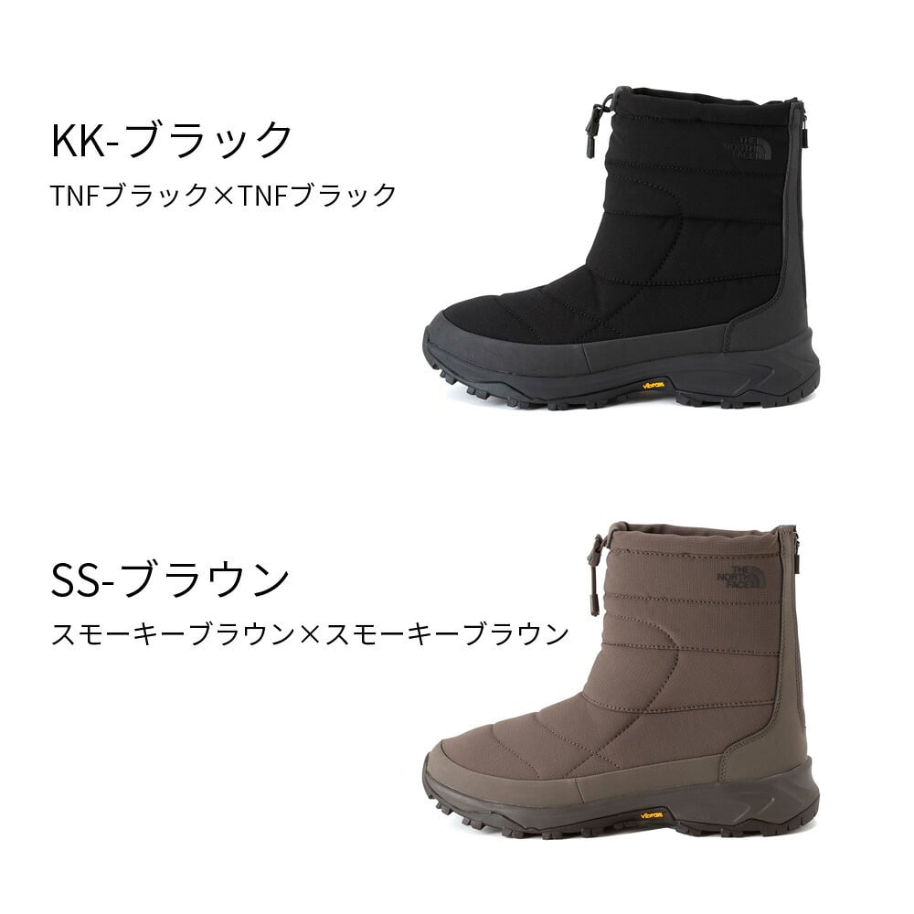 ノースフェイス ブーツ レディース 防水 防寒 保温 グリップ力 ヌプシ ブーティ バックジップ ウォータープルーフ 2 THE NORTH FACE NF52684 ウィンターブーツ ビブラムソール ブラック スモーキーブラウン