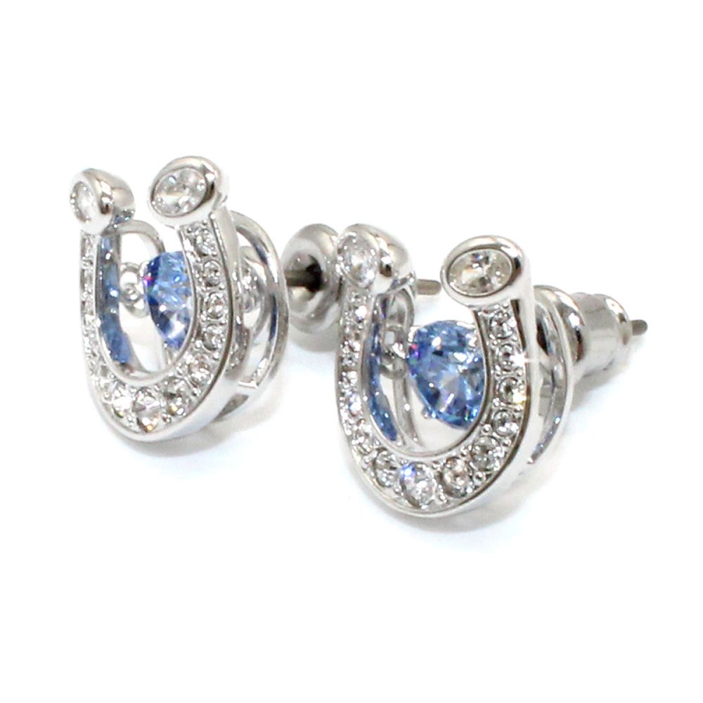 スワロフスキー swarovski ピアス Symbolica 5746563 シンボリカ 蹄鉄 馬蹄形 スタッドピアス アクセサリー レディース シルバー+ブルー 海外正規品