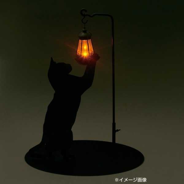 ソーラーライト 屋外 ガーデンライト 猫 シルエット 庭 おしゃれ 防雨 LED オブジェ 自動点灯 玄関 エントランス 雑貨 置き型 置物 センサーライト ギフト プレゼント SI-1961-800 セトクラフト