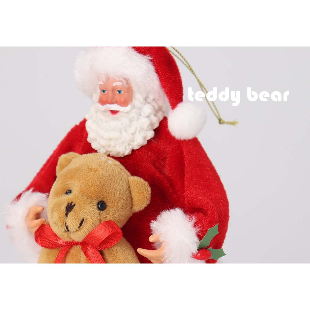 クリスマス 飾り サンタクロース オーナメント オーソドックス 吊り下げ 人形 軽量 テディベア かわいい ギフト プレゼント