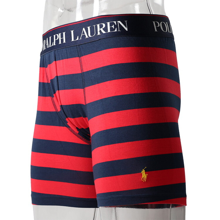 ポロラルフローレン：COTTON STRETCH POUCH ボクサーブリーフ（クルーズネイビー/RL2000レッドストライプ)[ボクサーパンツ/ 男性下着/ メンズインナー/人気ブランド/おすすめギフト/誕生日プレゼント/メンズファッション]