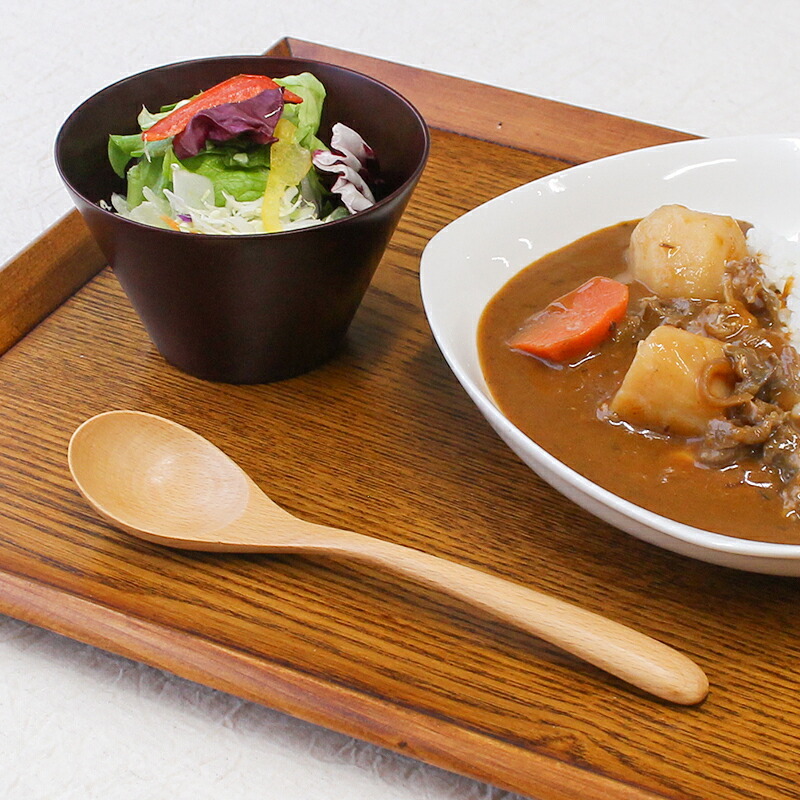 スプーン おしゃれ カトラリー 木 木製 カレースプーン 業務用 かわいい 大きめ 丼 18.2cm スープ お弁当用 漆 天然木製 食器 カレー カフェ風 シンプル 漆 ナチュラル カレー シチュー スープ マルチ アウトドア