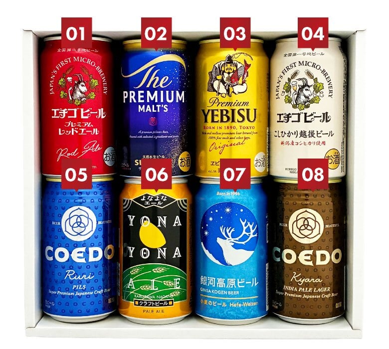  国産プレミアムビール 詰め合わせ 8種 8本セット プレミアムビール ＆ クラフトビール 飲み比べ 高級 ビール ビールセット 誕生日プレゼント 奉献 お供え 出産 お祝い 内祝い お返し 送料無料対象外地域有【包装済】