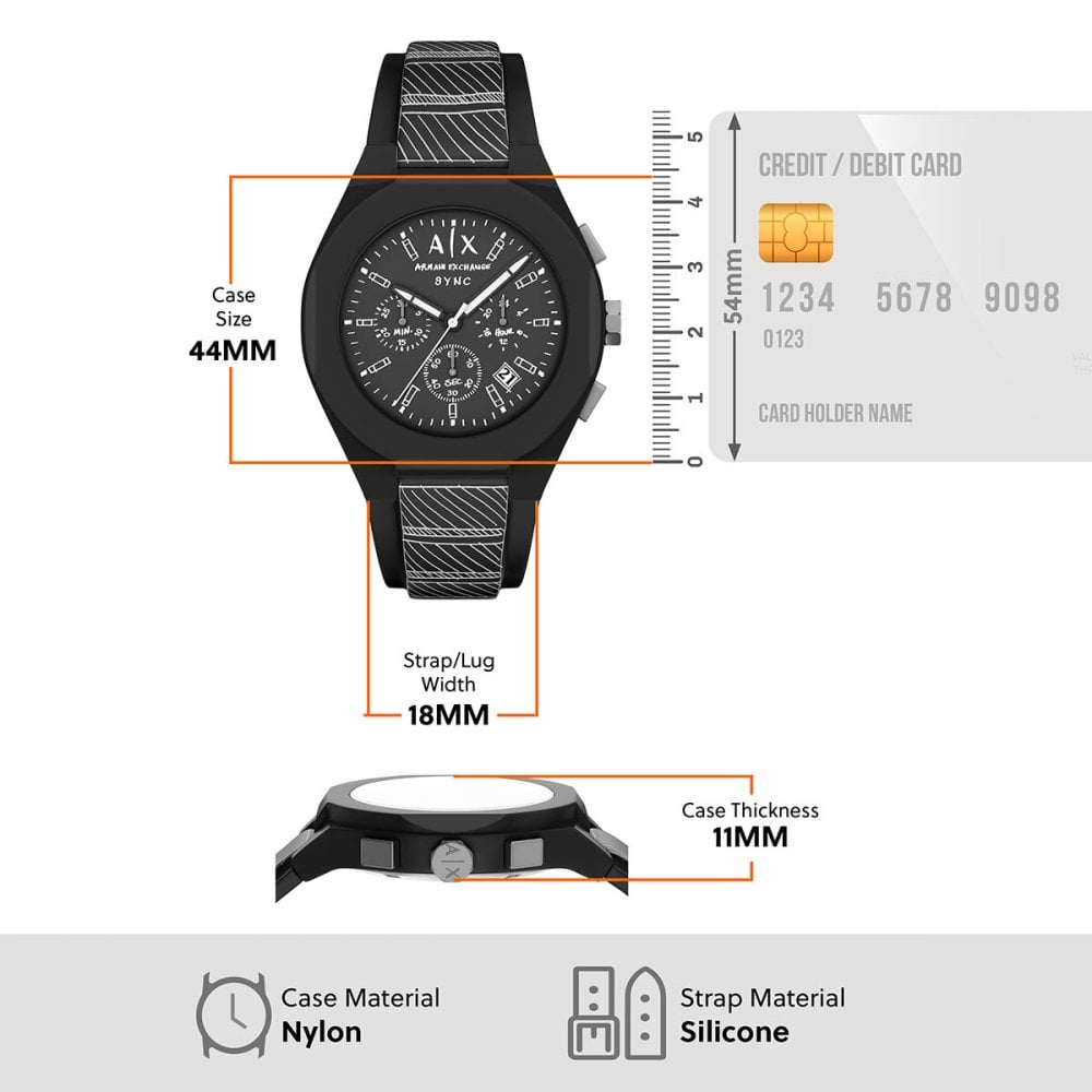 A|X アルマーニ エクスチェンジ ARMANI EXCHANGE 腕時計 メンズ クロノグラフ SYNC シリコン AX4174【2026 新作】