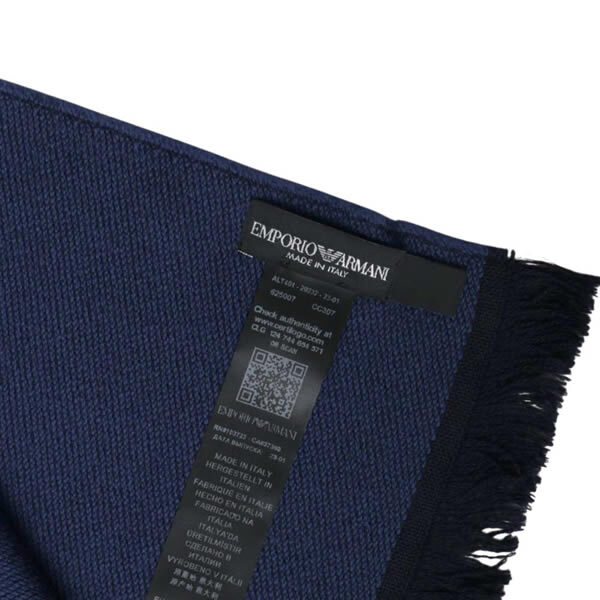 EMPORIO ARMANI エンポリオアルマーニ マフラー 625007-cc307-18935 メンズ NAVY BLU CINA マフラー