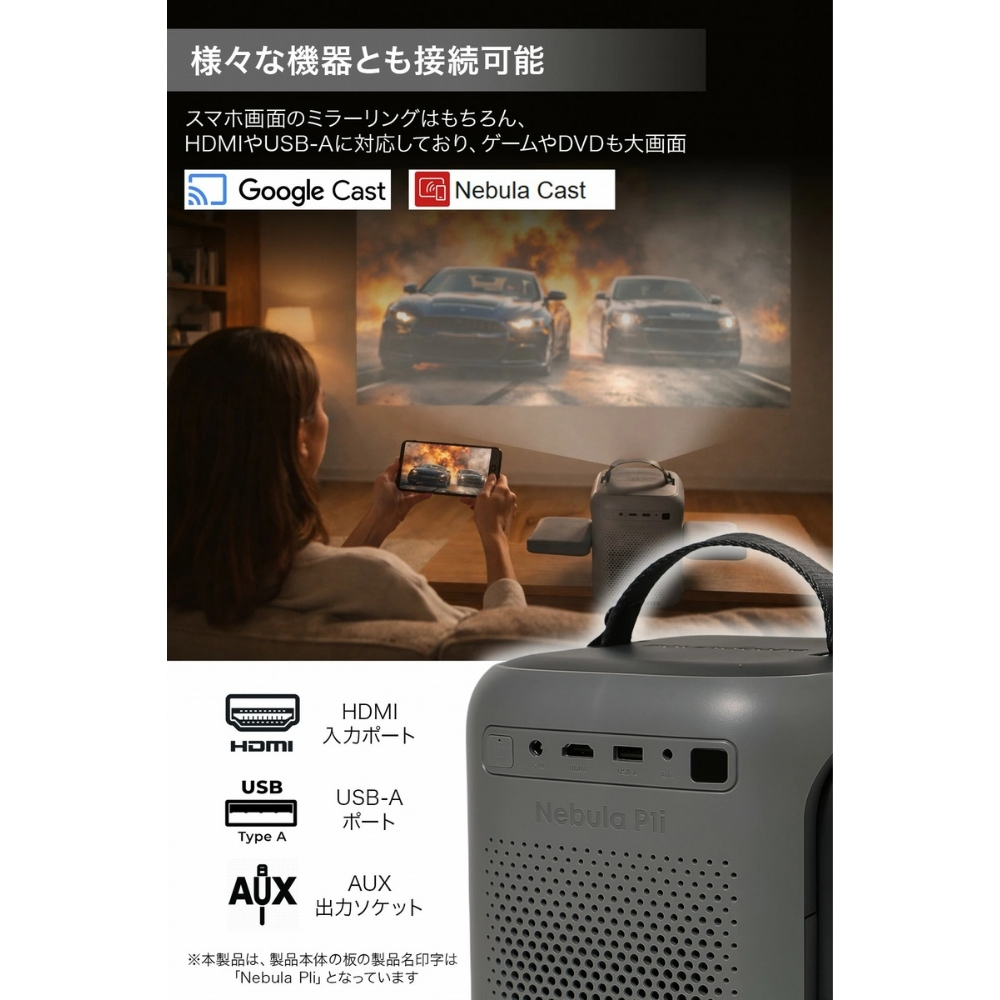 Anker Soundcore Nebula P1i D2200511 ホームプロジェクター Google TV フルHD 380ANSIルーメン 最大150インチ Dolby Audio ギフト 誕生日プレゼント 男友達 ガジェット