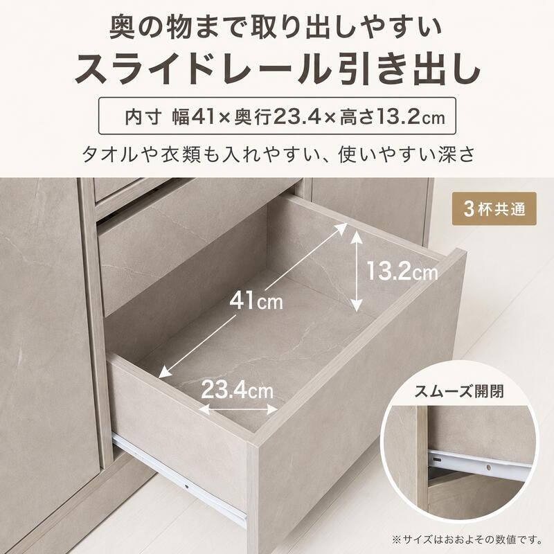 薄型 キャビネット 幅80・100cm 奥行31cm サイドボード 隠しキャスター 引き出し3段 扉収納 可動棚 大容量 リビング収納 ホワイト グレー