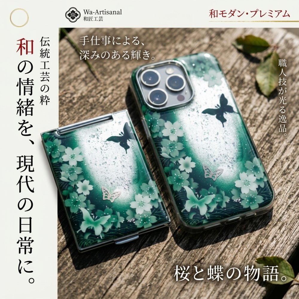 コンパクトミラー『地』名入れ 送料無料 和柄 和風 和モダン 和雑貨 和小物 手鏡 折りたたみ 桜 伝統工芸 職人 手作り ハンドメイド 記念日 プレゼント ギフト