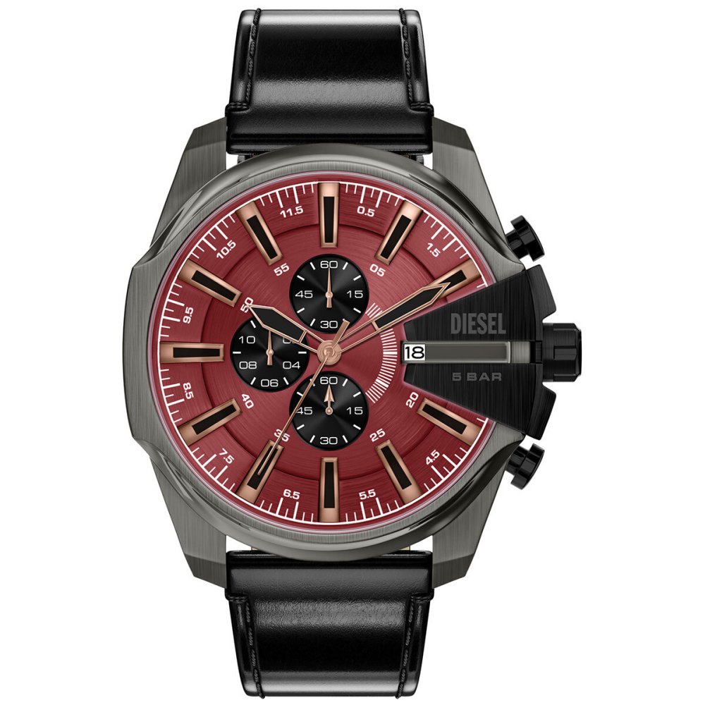 ディーゼル DIESEL 腕時計 メンズ クロノグラフ MEGA CHIEF SLIM レザーストラップウォッチ DZ4714【2026 新作】
