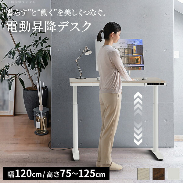 電動昇降デスク 幅120cm テーブル ワークデスク『電動昇降デスク SD』高さメモリー機能 高さ調整 USB付き おしゃれ 電動昇降テーブル PCデスク パソコンデスク オフィスデスク ゲーミングデスク 昇降デスク 昇降テーブル 電動 昇降 デスク