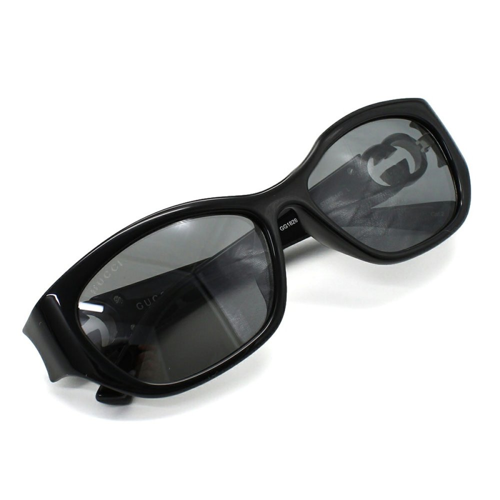 グッチ GUCCI サングラス アジアンフィット アイウェア UVカット スクエア GG1826SK-004 メンズ レディース ユニセックス ブラック+グレー 国内正規品