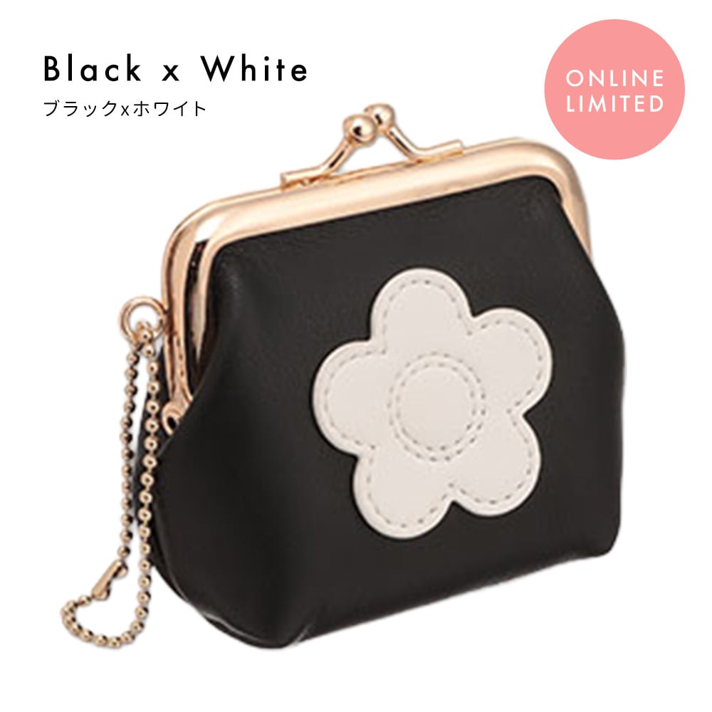 【公式】【シンプルデイジーマーク2ガマ口ポーチミニ】マリークワント MARY QUANT マリークヮント マリクワ ポーチ ミニポーチ デイジー ブラック アイボリー  パールピンク ライトブルー おしゃれ 女性 10代 20代 30代 プレゼント