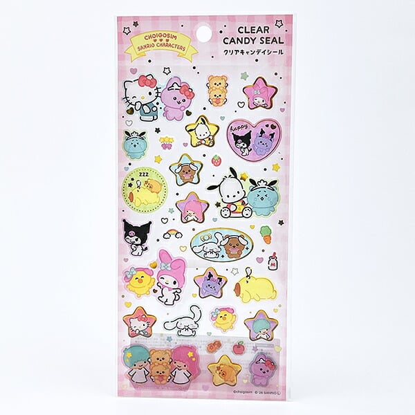 サンリオキャラクターズ ×チェゴシム クリアキャンディシール ライトピンク 文具 Sanrio
