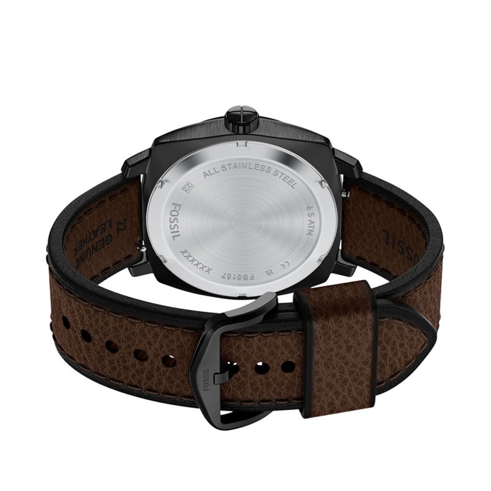 フォッシル FOSSIL 腕時計 メンズ MACHINE デイト アナログ ブラウンレザーウォッチ FS6187【2026 新作】