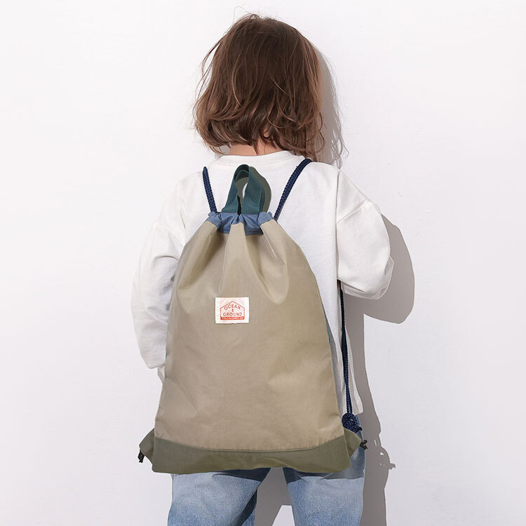 ナップサック オーシャンアンドグラウンド 女の子 キッズ 小学生 ランドセルの上から背負える OCEAN＆GROUND 男の子 小学校 低学年 バッグ リュック 体操服袋 体操着入れ 園児 幼児 かわいい おしゃれ 丈夫 軽量 ナイロン 遠足 入園 入学 準備 ピンク 水色 ラベンダー 青 黒