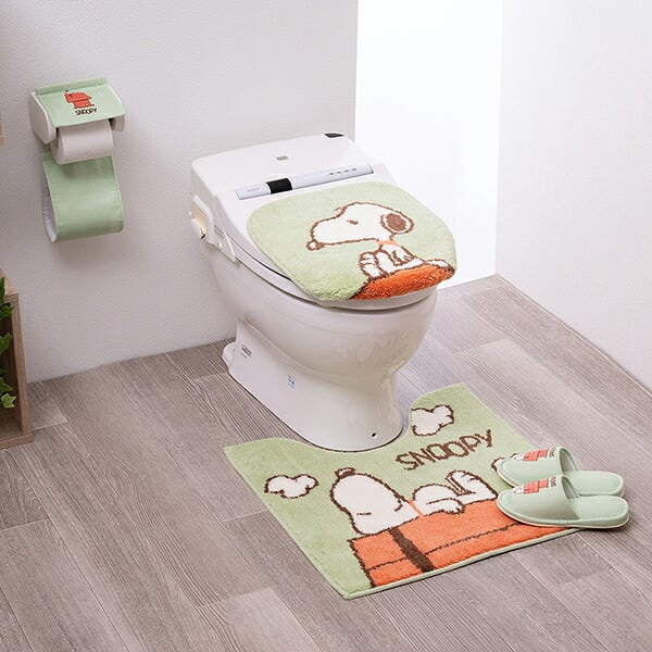 スヌーピー トイレマット ドッグハウス グリーン トイレ用品 SNOOPY