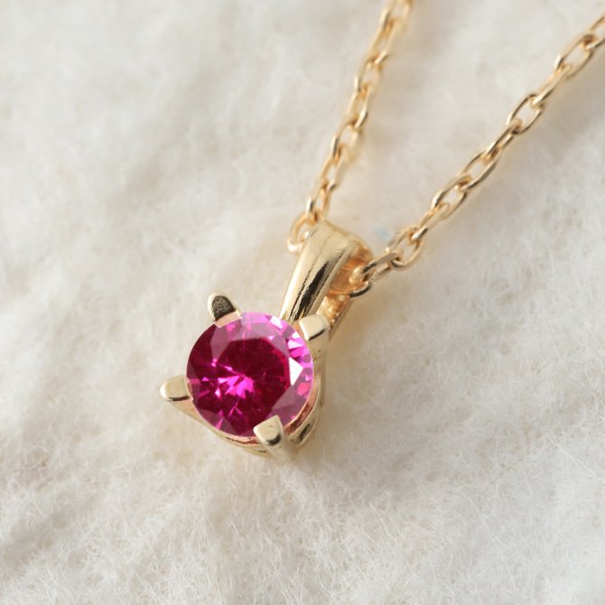 ルビー ネックレス K18 ゴールド ネックレス 7月誕生石 一粒 18金 18K イエローゴールド ホワイトゴールド チェーン 長さ選べる 40cm 45cm 50cm ギフトラッピング可能 シンプル 華奢 上品 Rapture 彼女 妻 女性 レディース 誕生日 プレゼント ハロウィン 【品番：CG-RSP-29051-7】